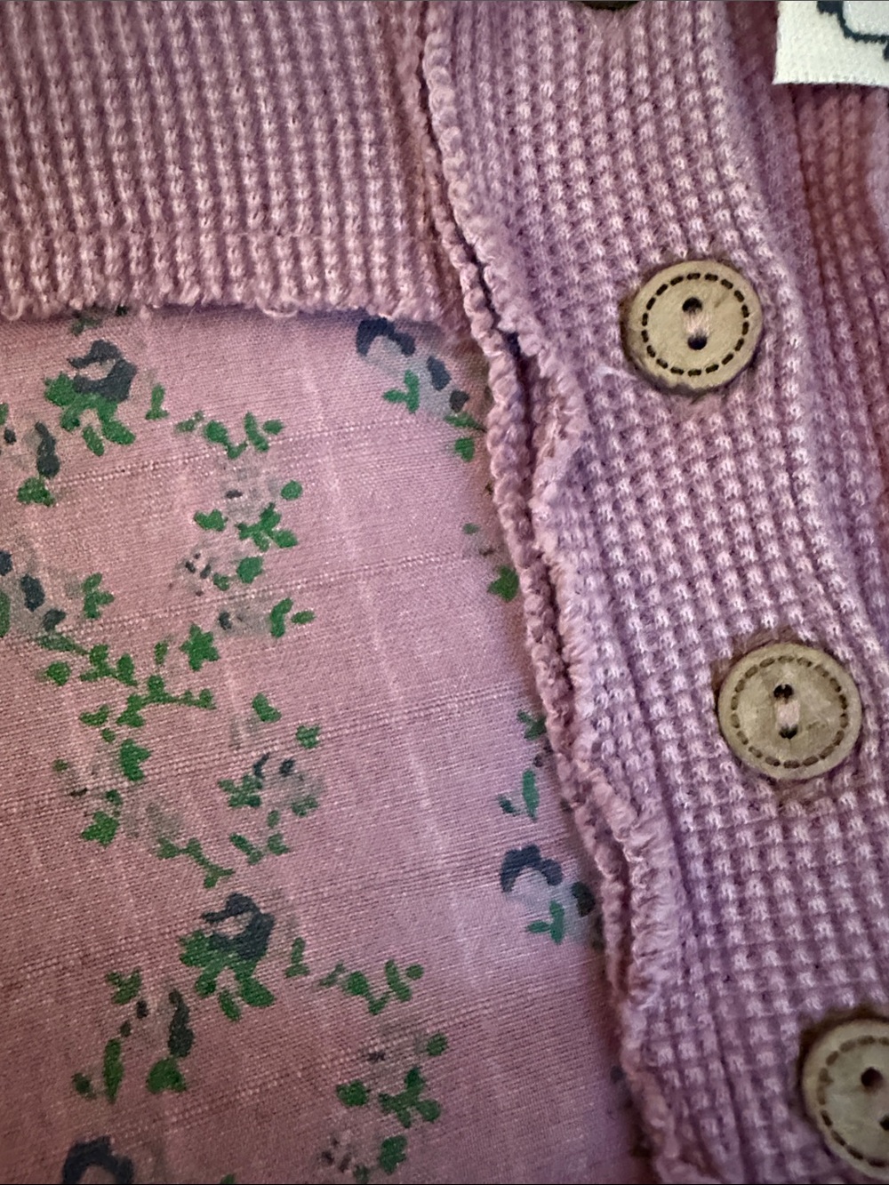 easel Mauve Patchwork Floral Henley Sweatshirt - Picture 14 of 15
